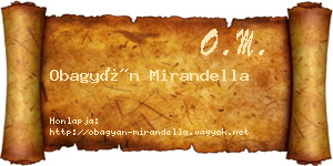 Obagyán Mirandella névjegykártya